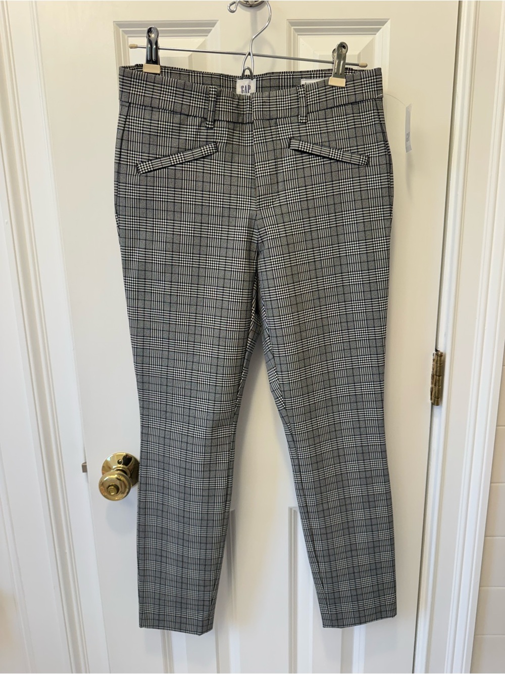 GAP Women’s Black & White Skinny Ankle Plaid Dress Pants NWT